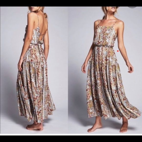 Free People Dresses & Skirts - 💐Free People Valerie Spring Garden Meadow Strappy Tiered Floral Maxi Dress